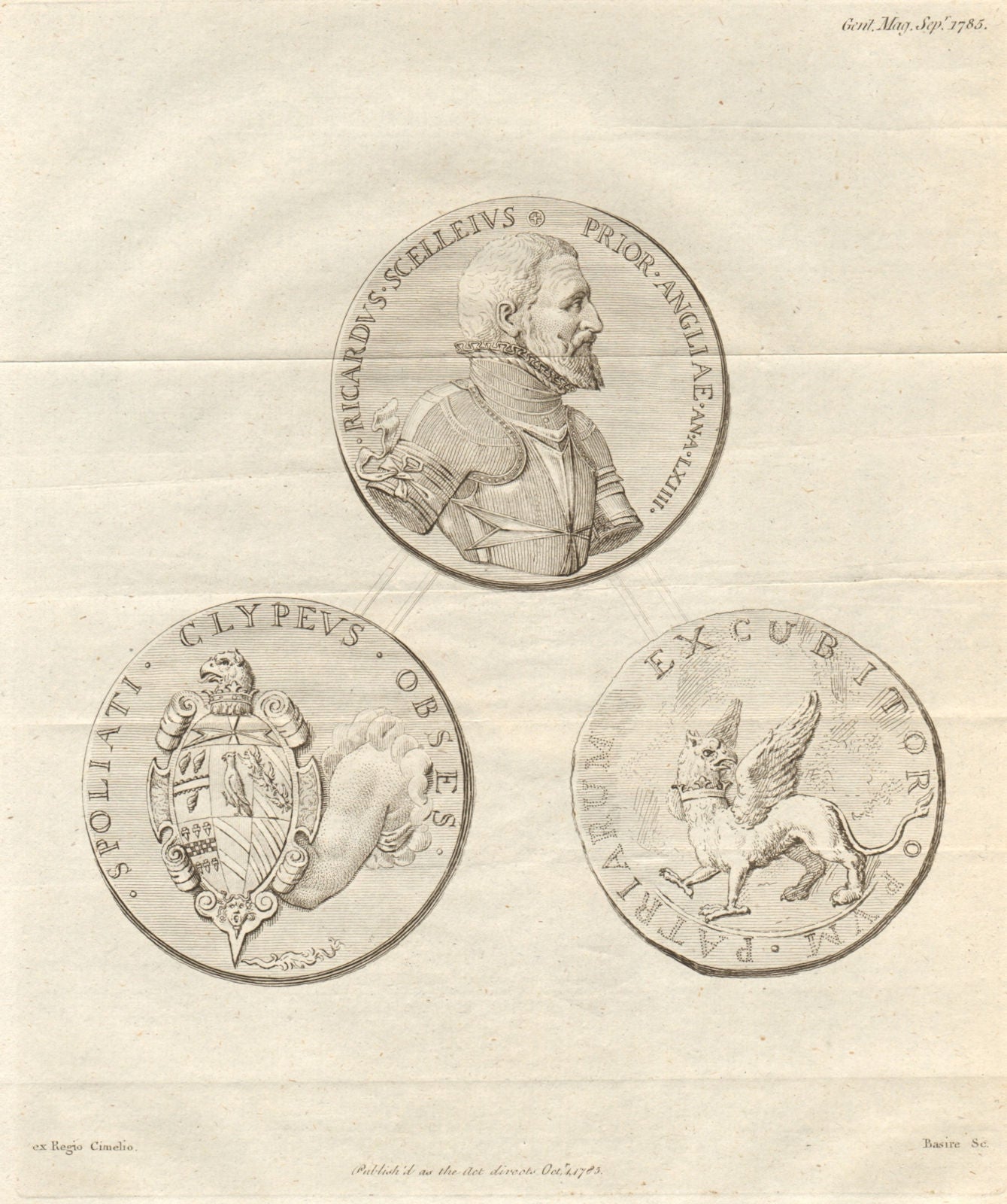 Sir Richard Shelley medals Grand Prior of the order of St John of Jerusalem 1785